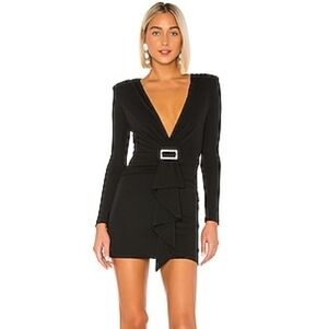 Black Long Sleeve Dress with Silver Buckle. Size Small NWOT